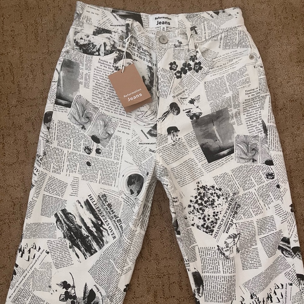 Reformation Climate Newsprint Jeans